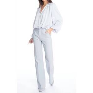 NEW OSCAR THE COLLECTION the hollow long sleeve blouse in ice blue